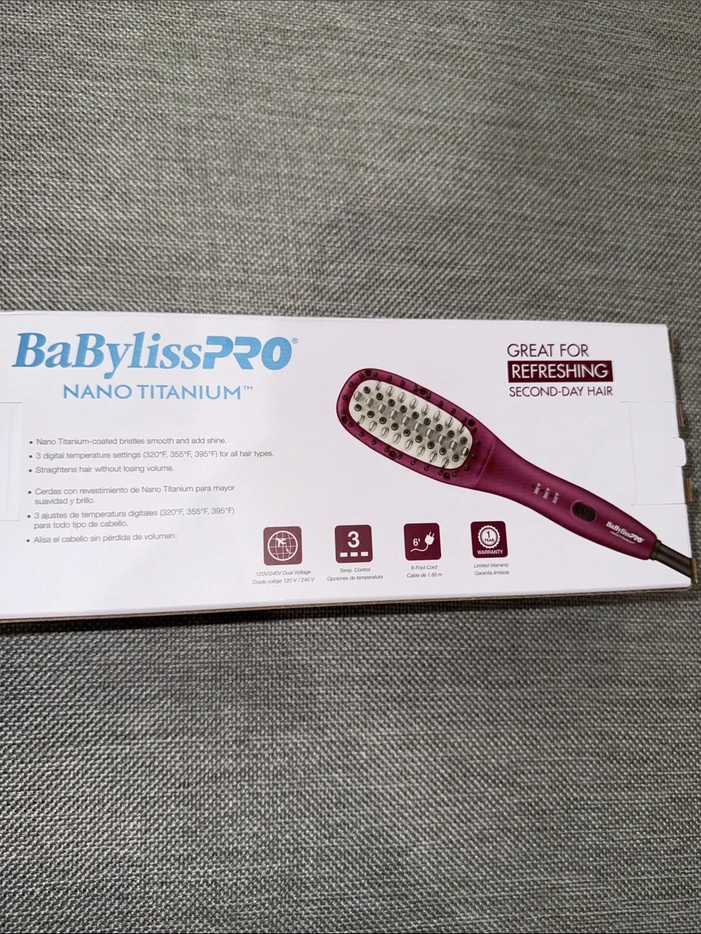 BabylissPro limited edition compact travel size thermal paddle brush